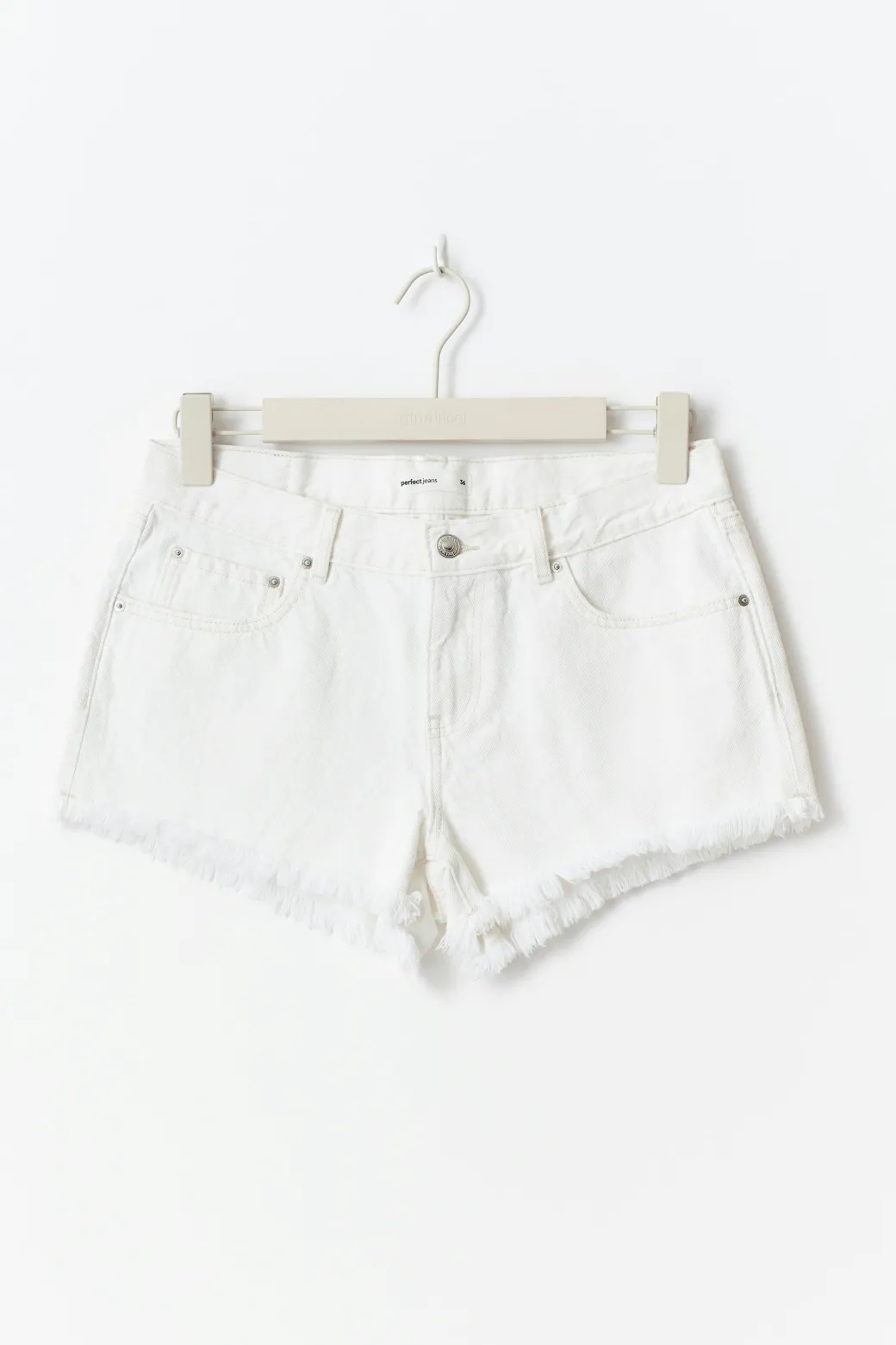 Low denim shorts