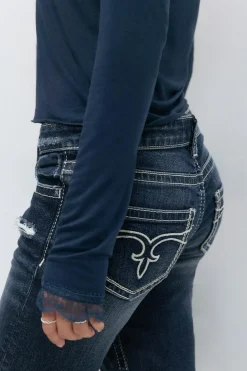 Low rise flare jeans