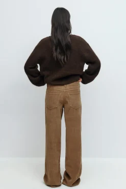 Low wide cord jeans