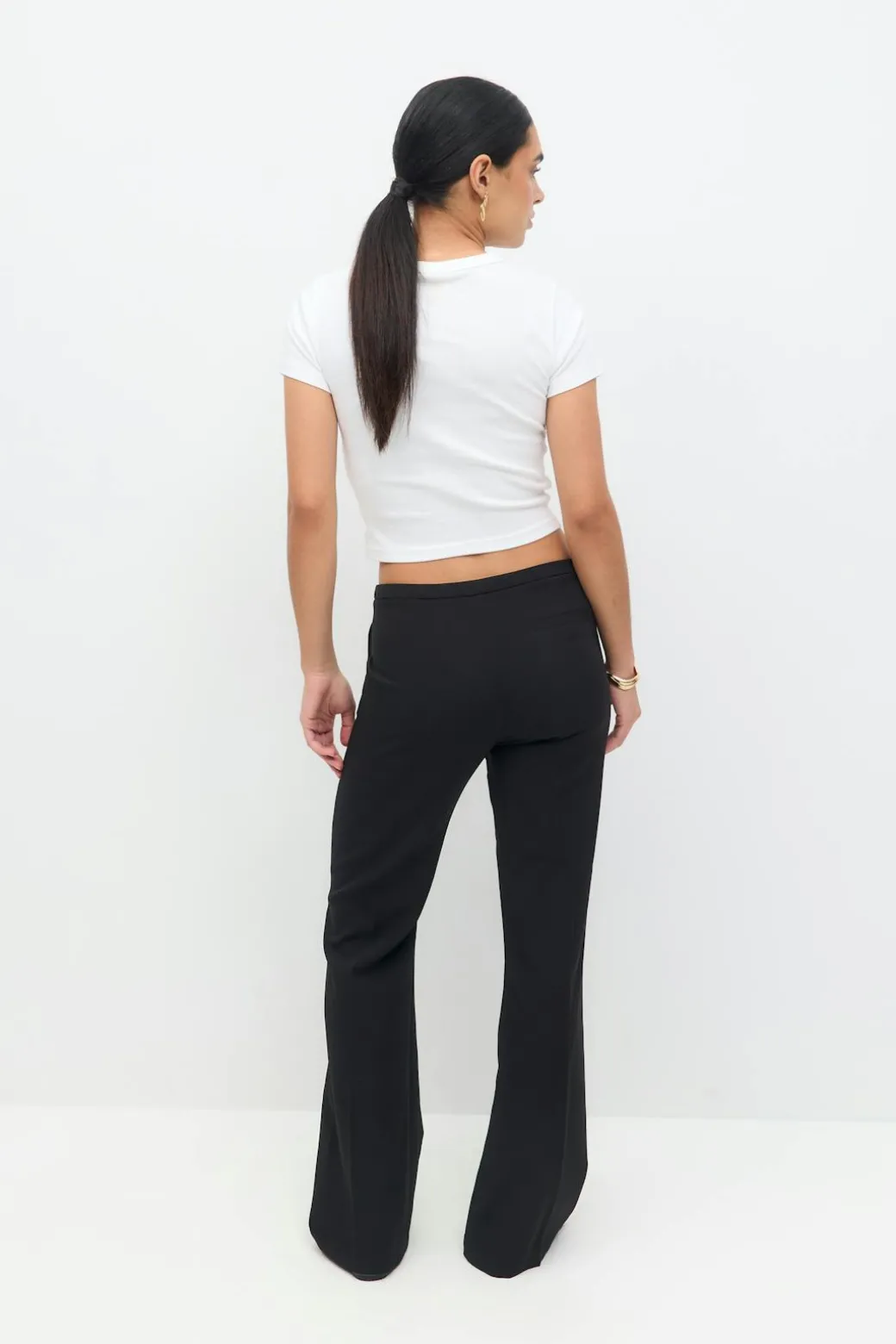 mid waist bootcut trousers
