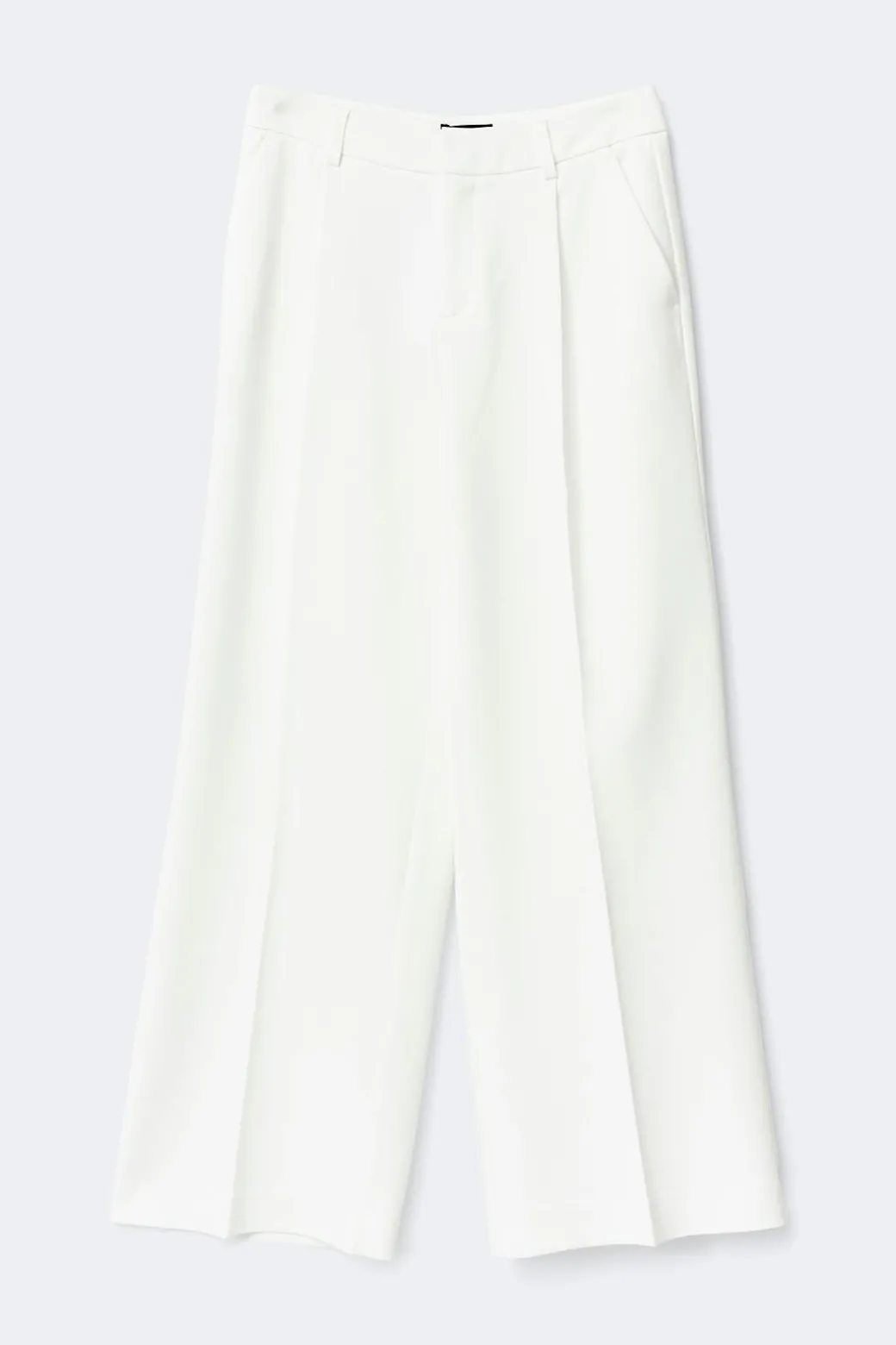 Mid waist pleated trousers