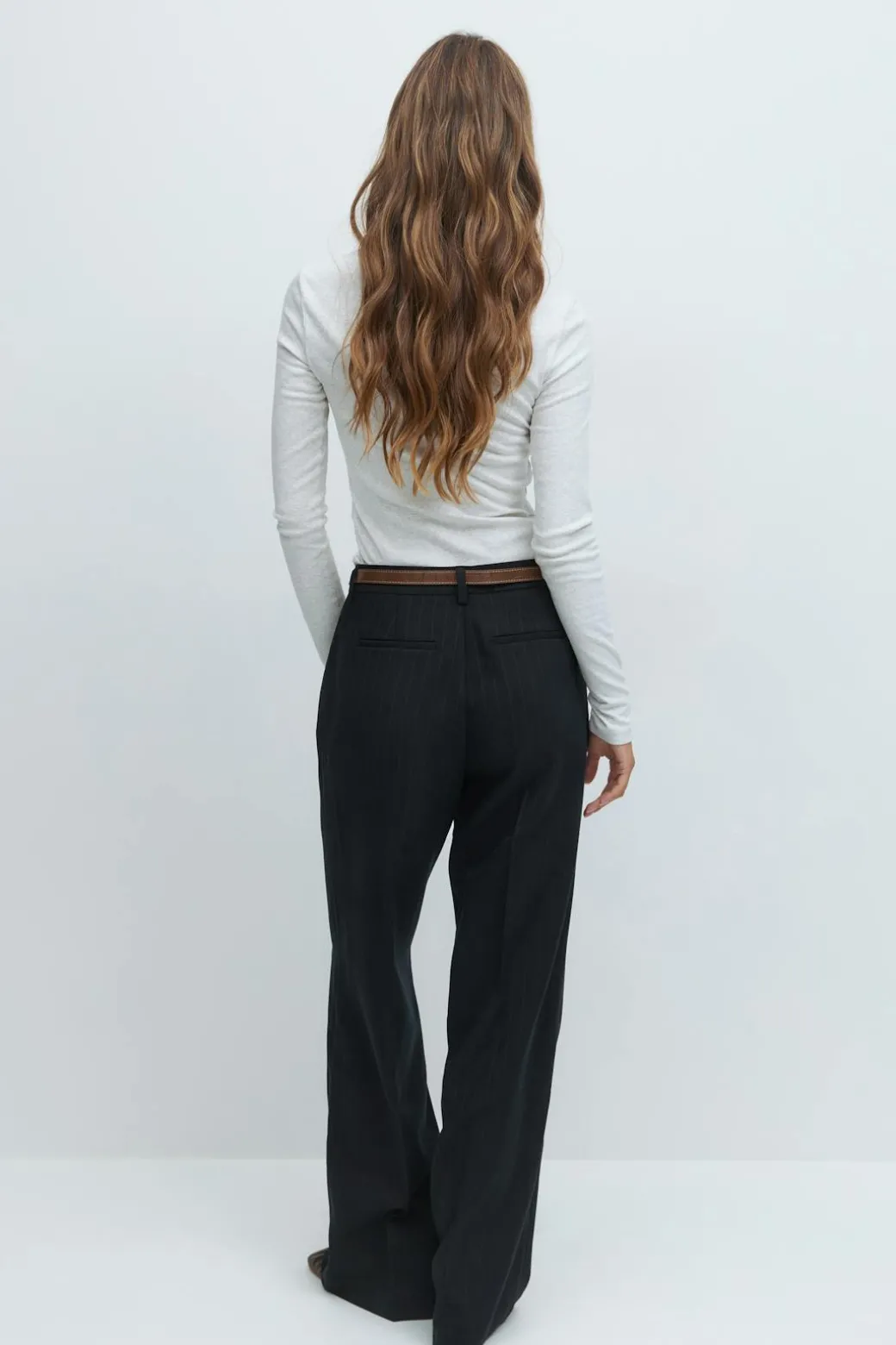 Mid waist straight trousers