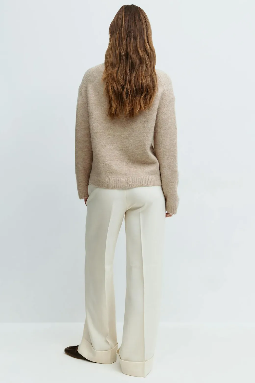 Mid waist wide trousers