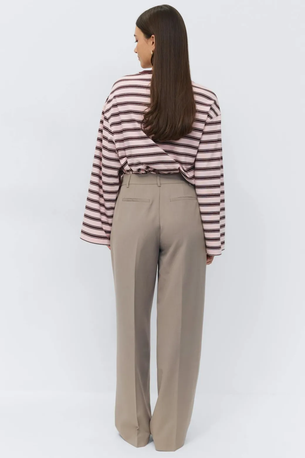 Mid wide pleated trousers