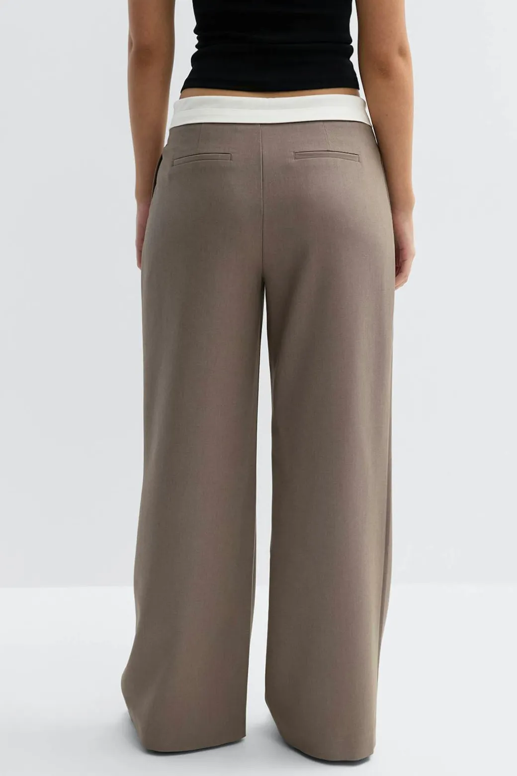 Mid wide pleated trousers