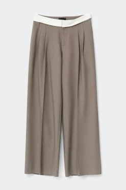 Mid wide pleated trousers