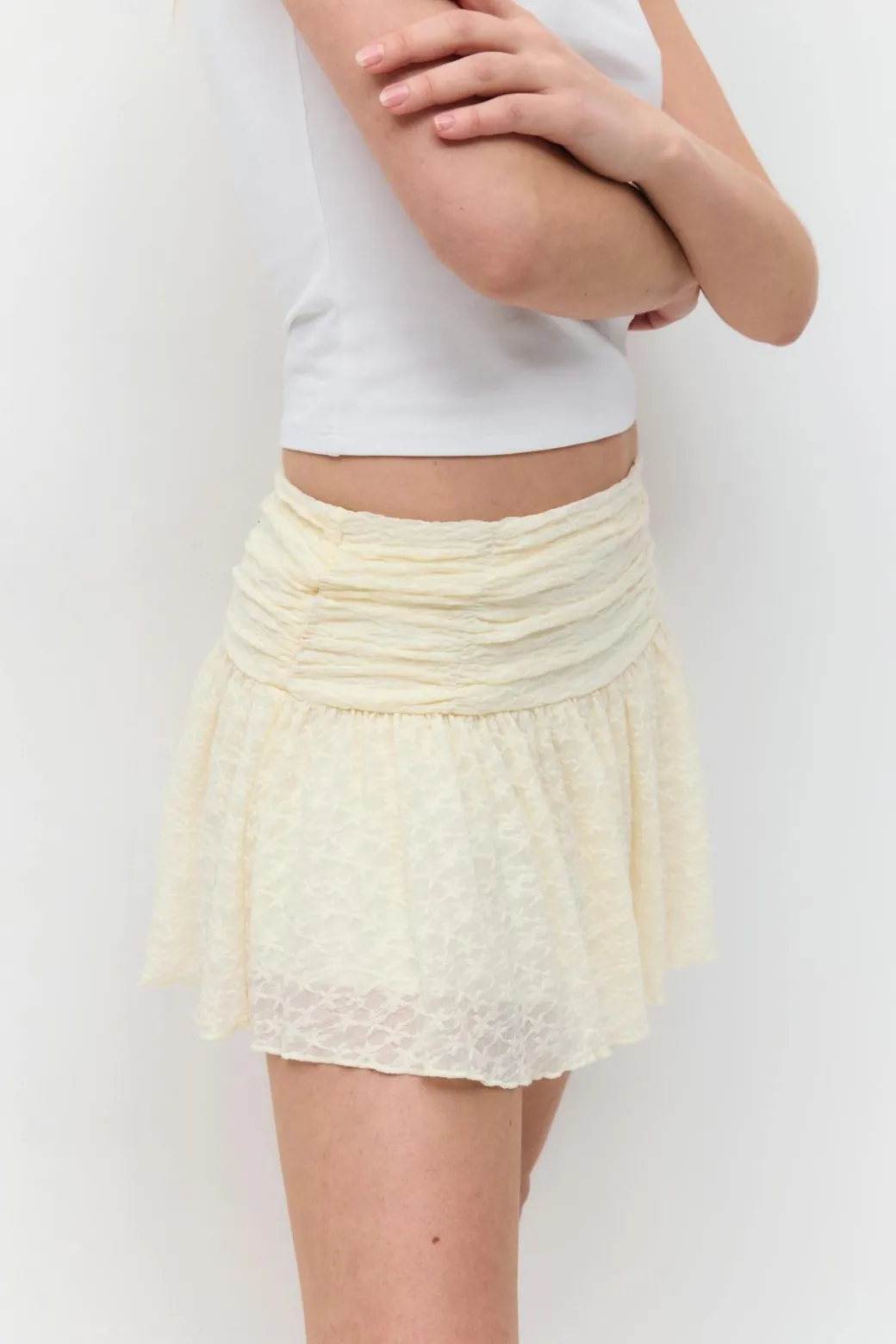 Mini lace skirt