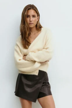 Mini wrap pu skort