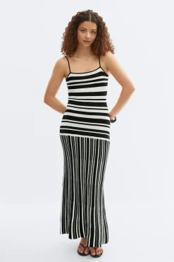 Multistripe knitted dress