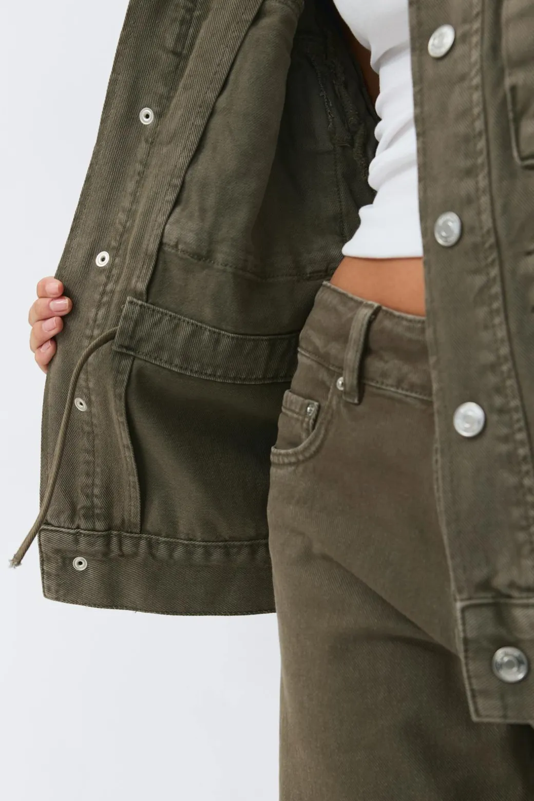 Office cargo denim jacket