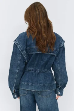 Office cargo denim jacket