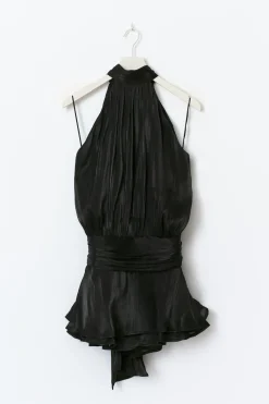 14+ open back frill dress