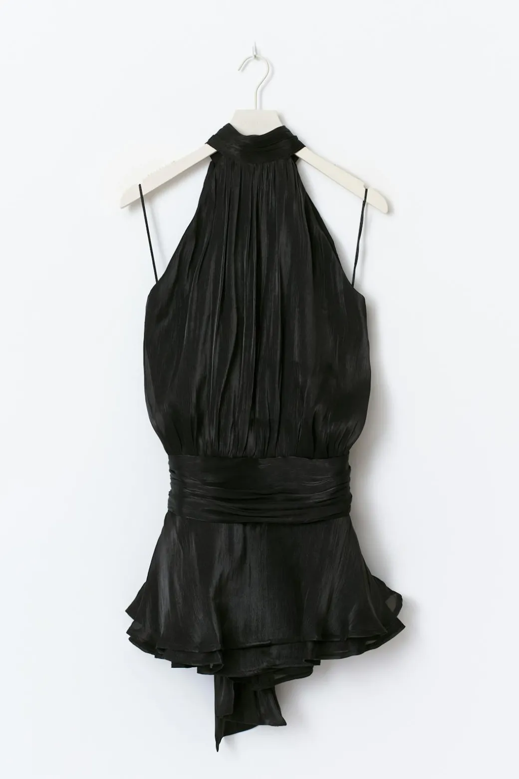 14+ open back frill dress