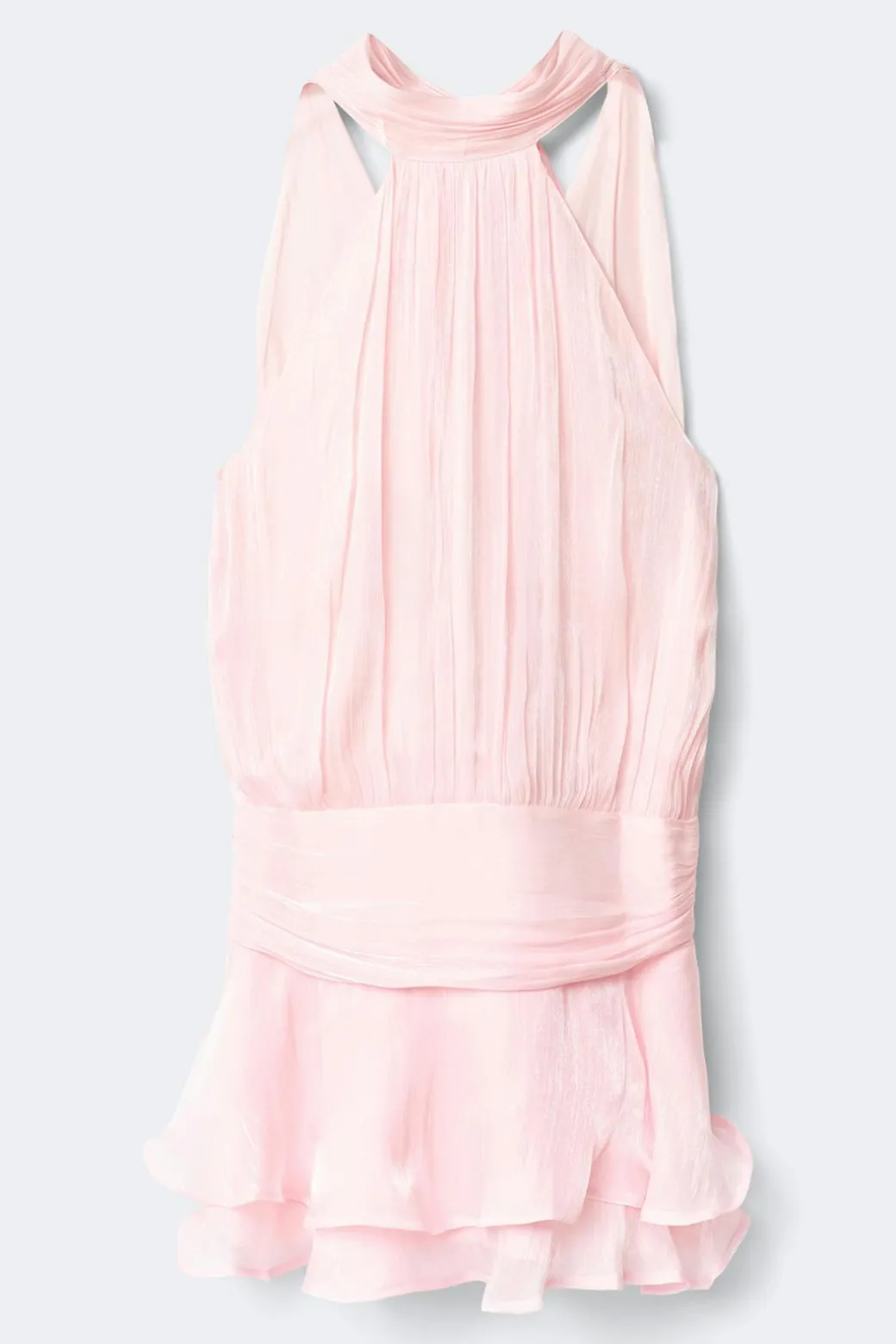 14+ open back frill dress