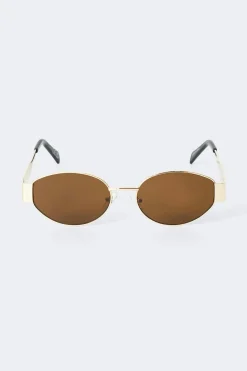 Oval metal frame sunglasses