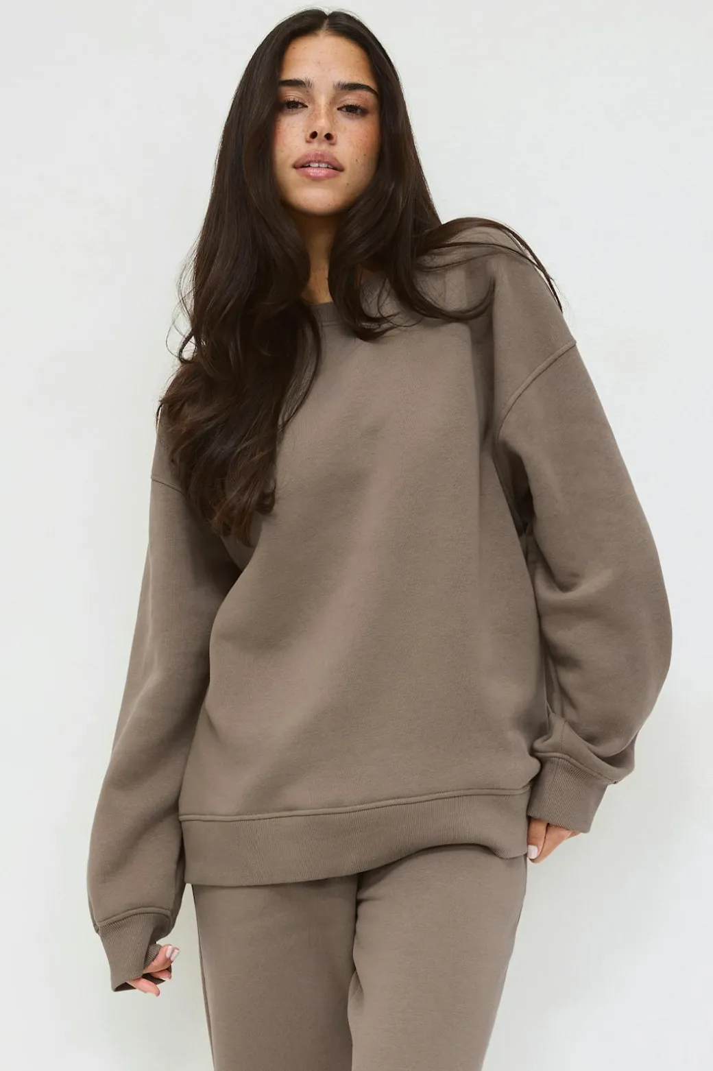 Oversized crew neck sweater