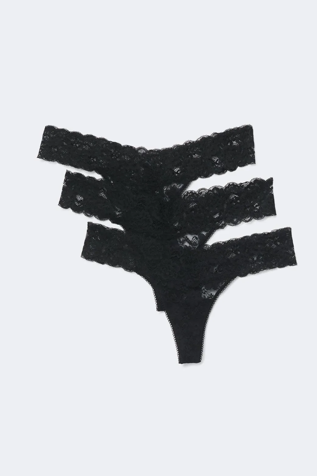 3-pack lace thong