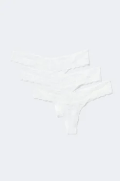3-pack lace thong