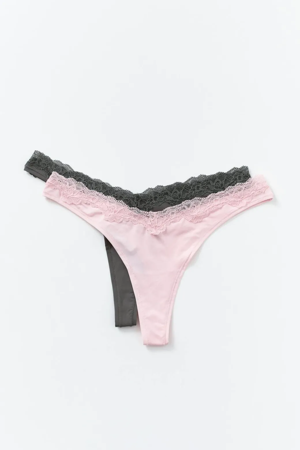 2-pack soft lace detail thong