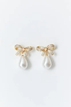 Pearl bow earrings