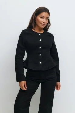 Peplum denim jacket