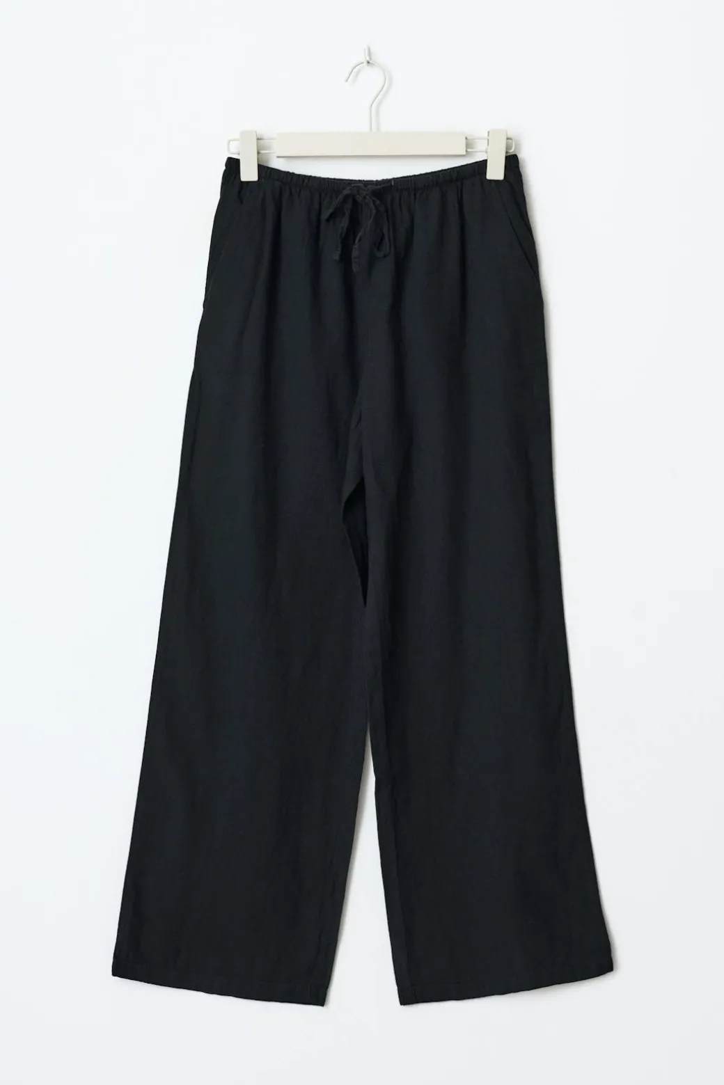 petite linen blend trousers