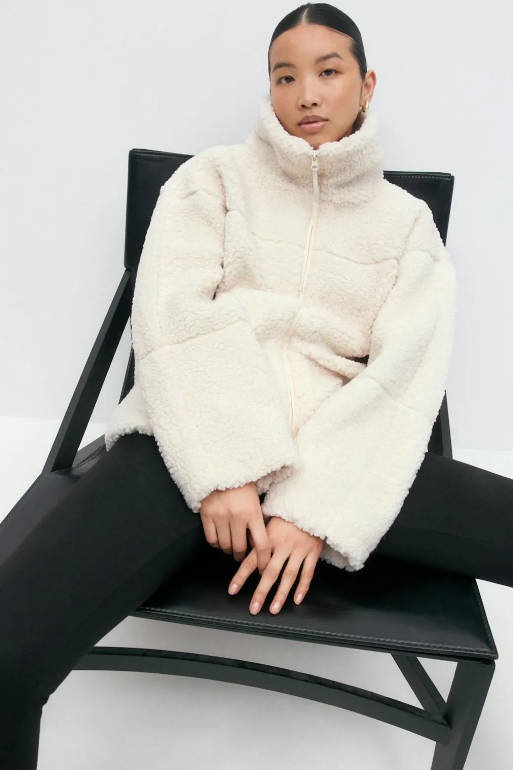 Pile zip jacket