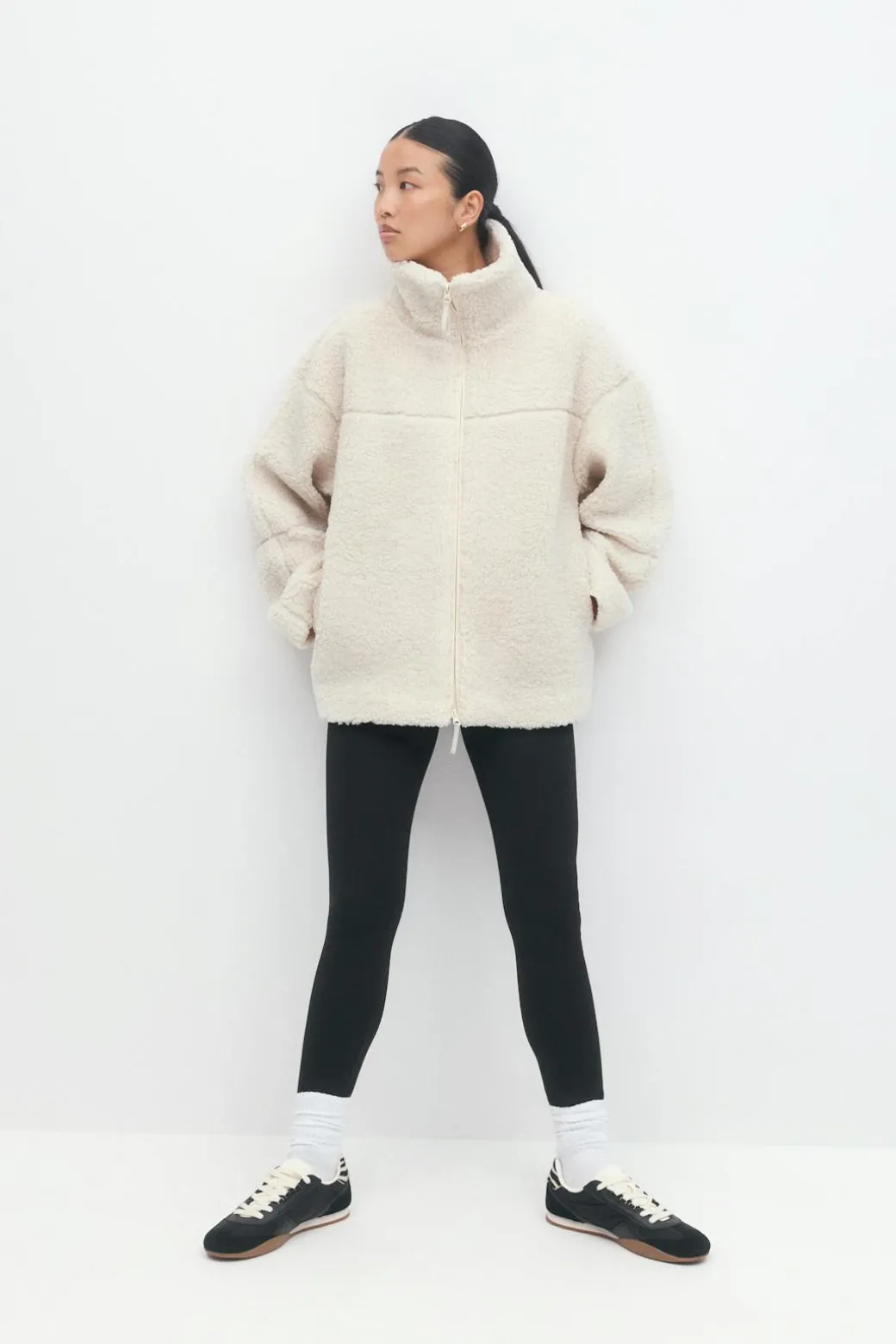 Pile zip jacket