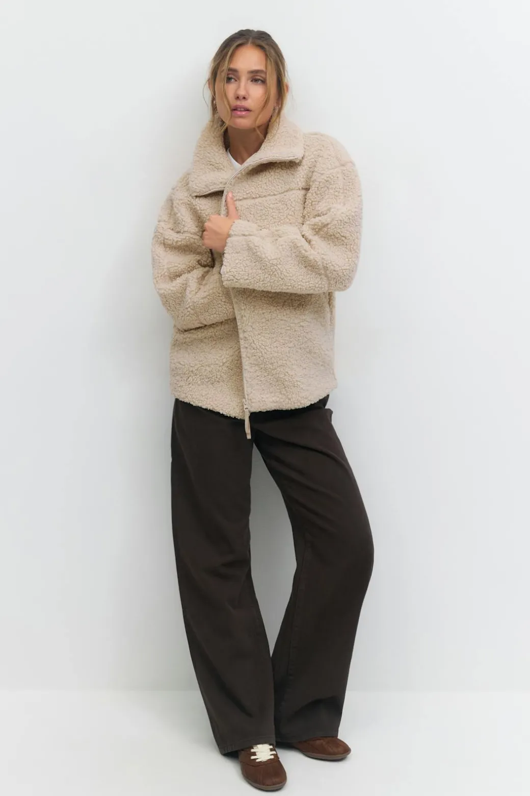 Pile zip jacket