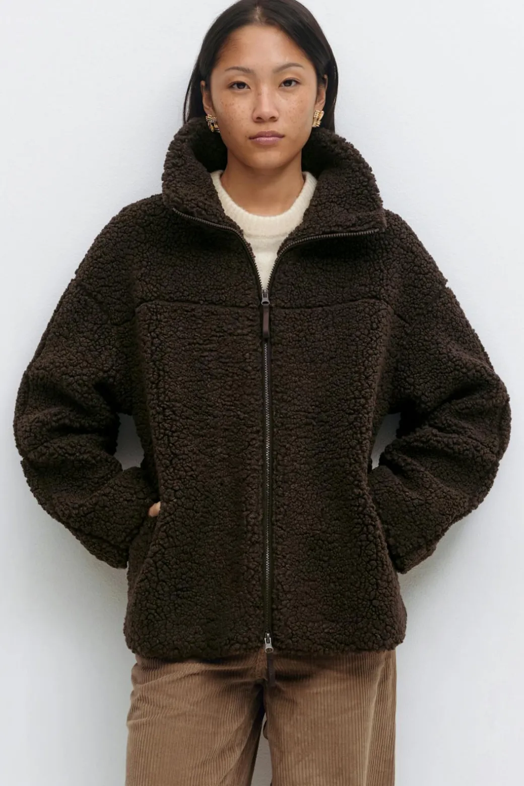 Pile zip jacket