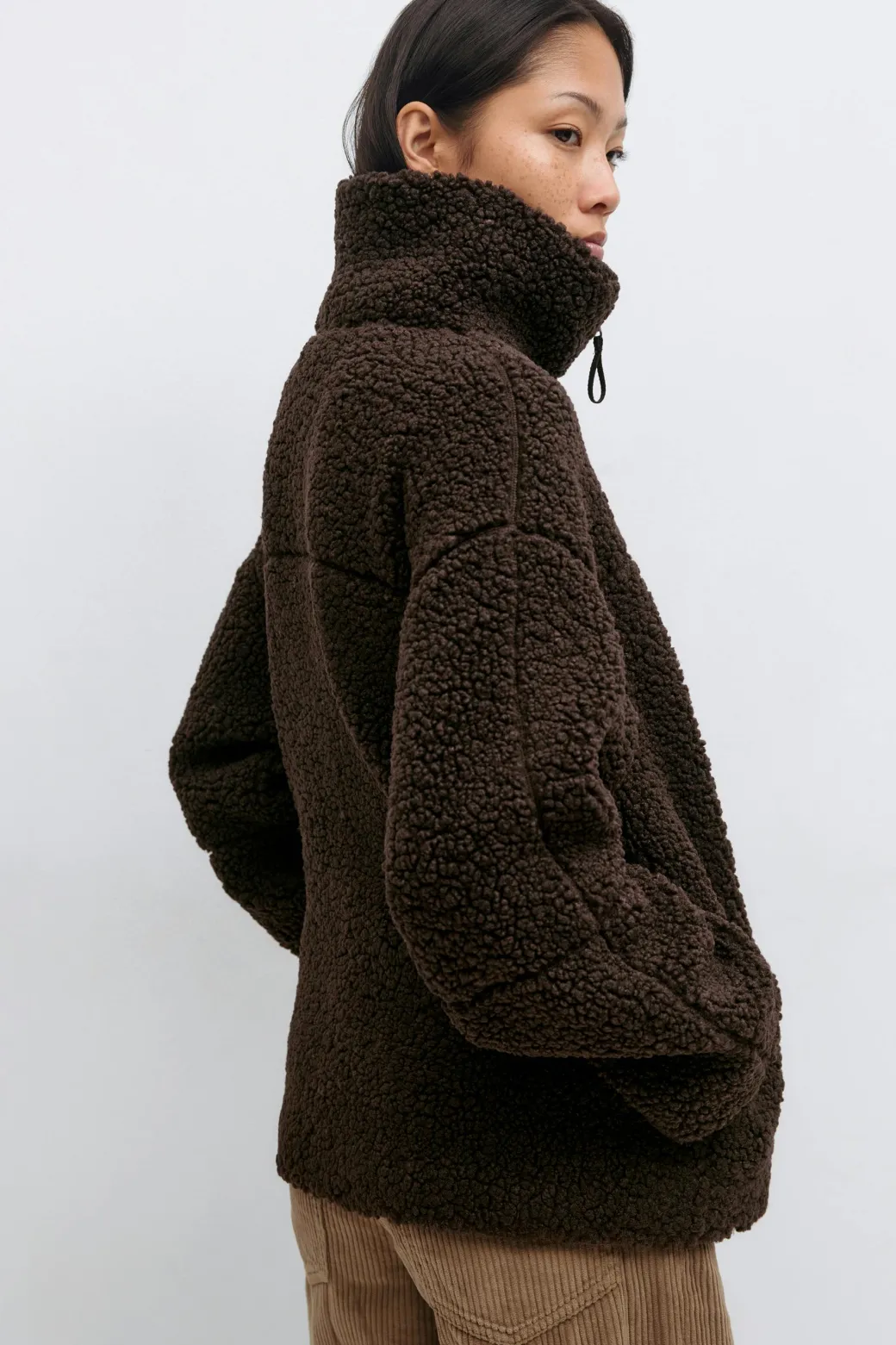Pile zip jacket