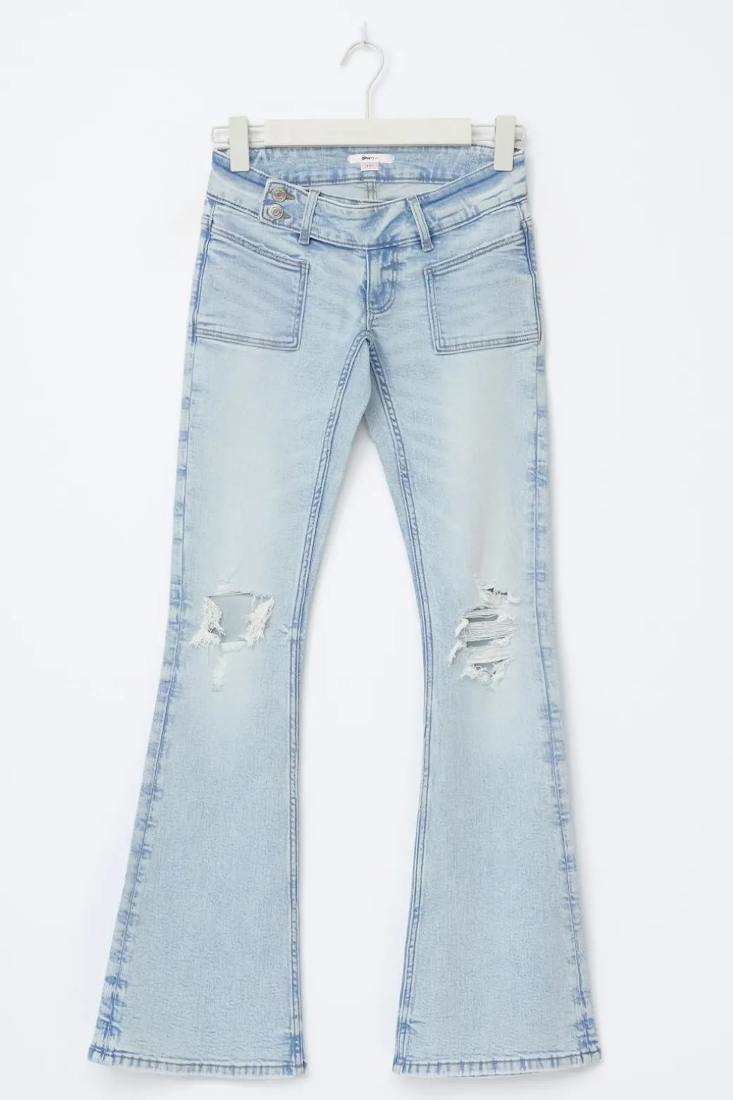 14+ pleated flare jeans