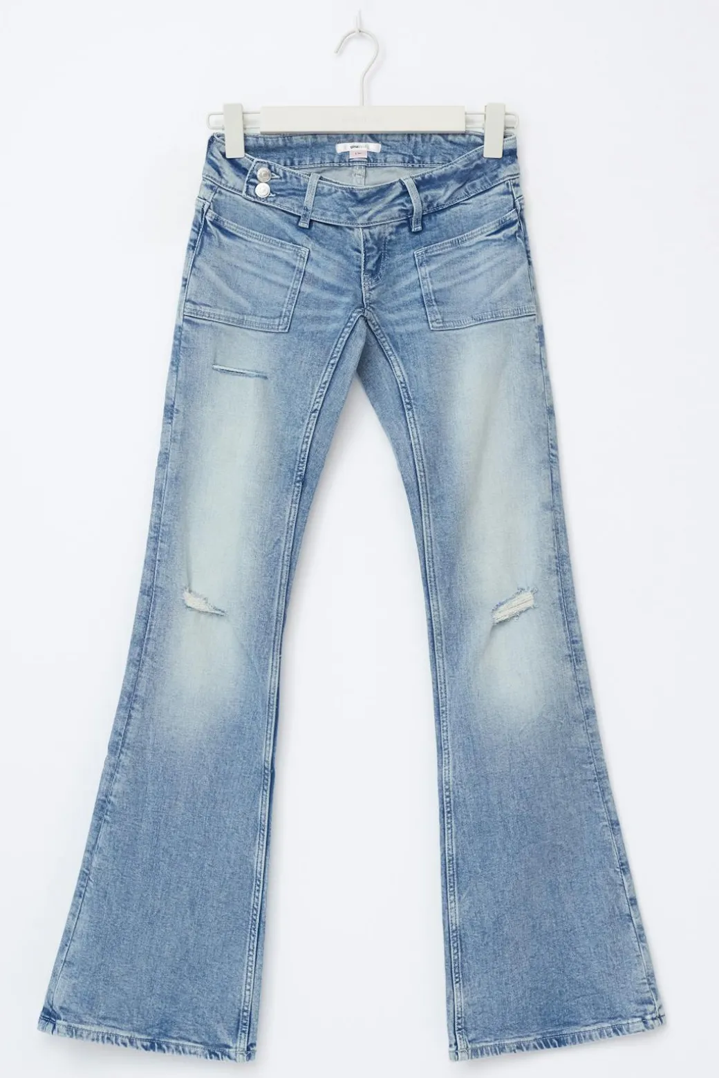 14+ pleated flare jeans