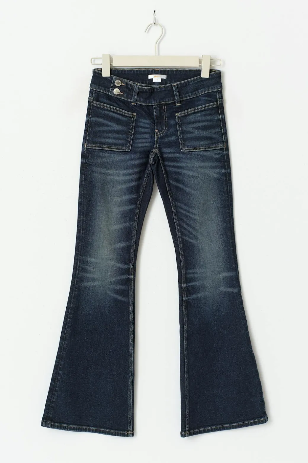 Pleated flare jeans