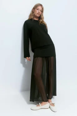 Pleated maxi skirt