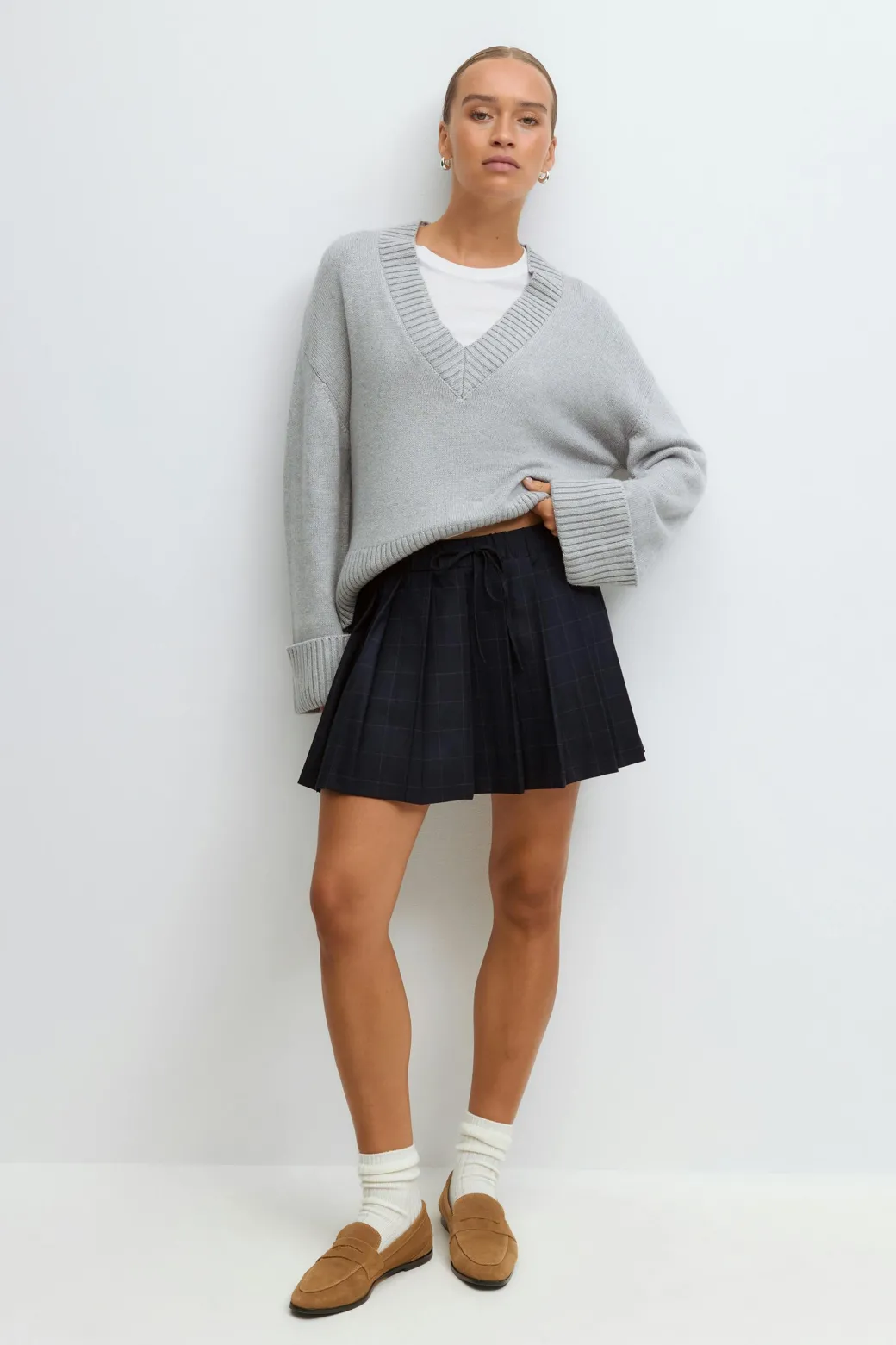 Pleated mini skirt