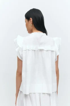 Poplin frill top