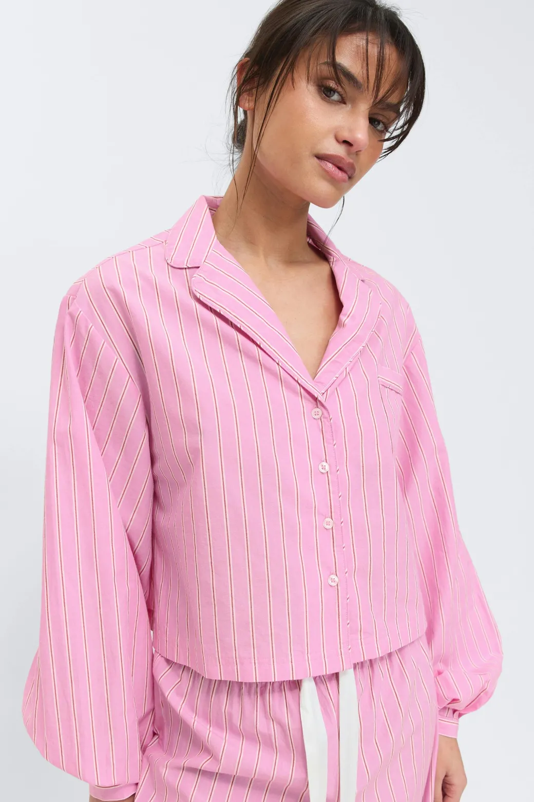 Poplin pyjamas shirt