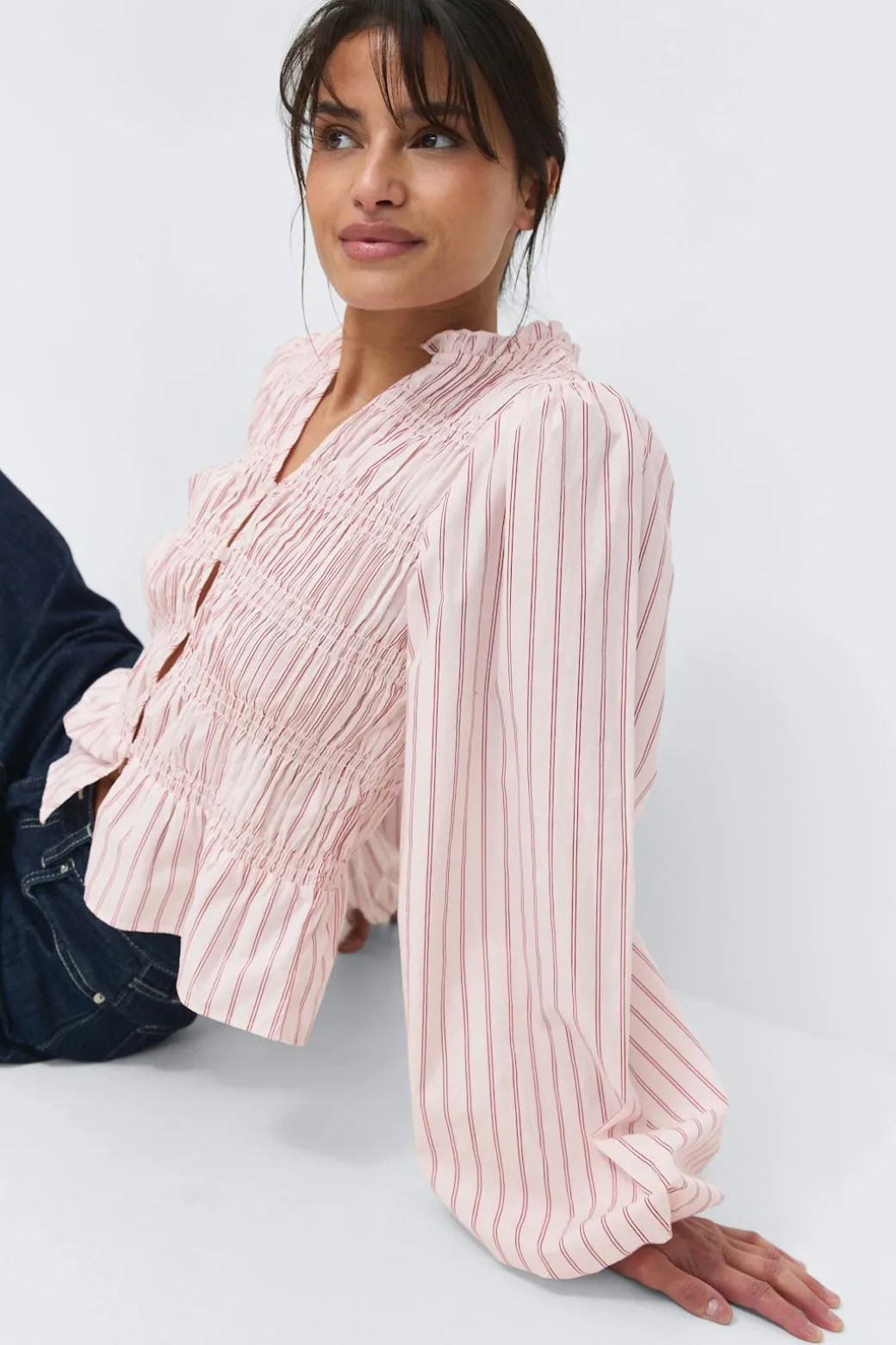 Poplin smock blouse