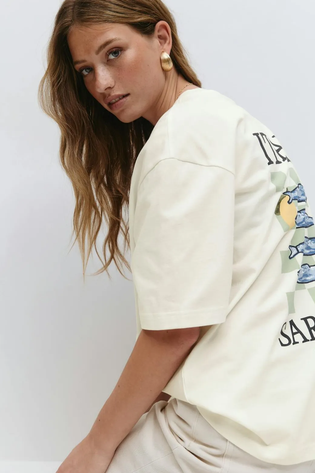 Printed oversized tee