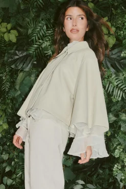 Pu cape jacket