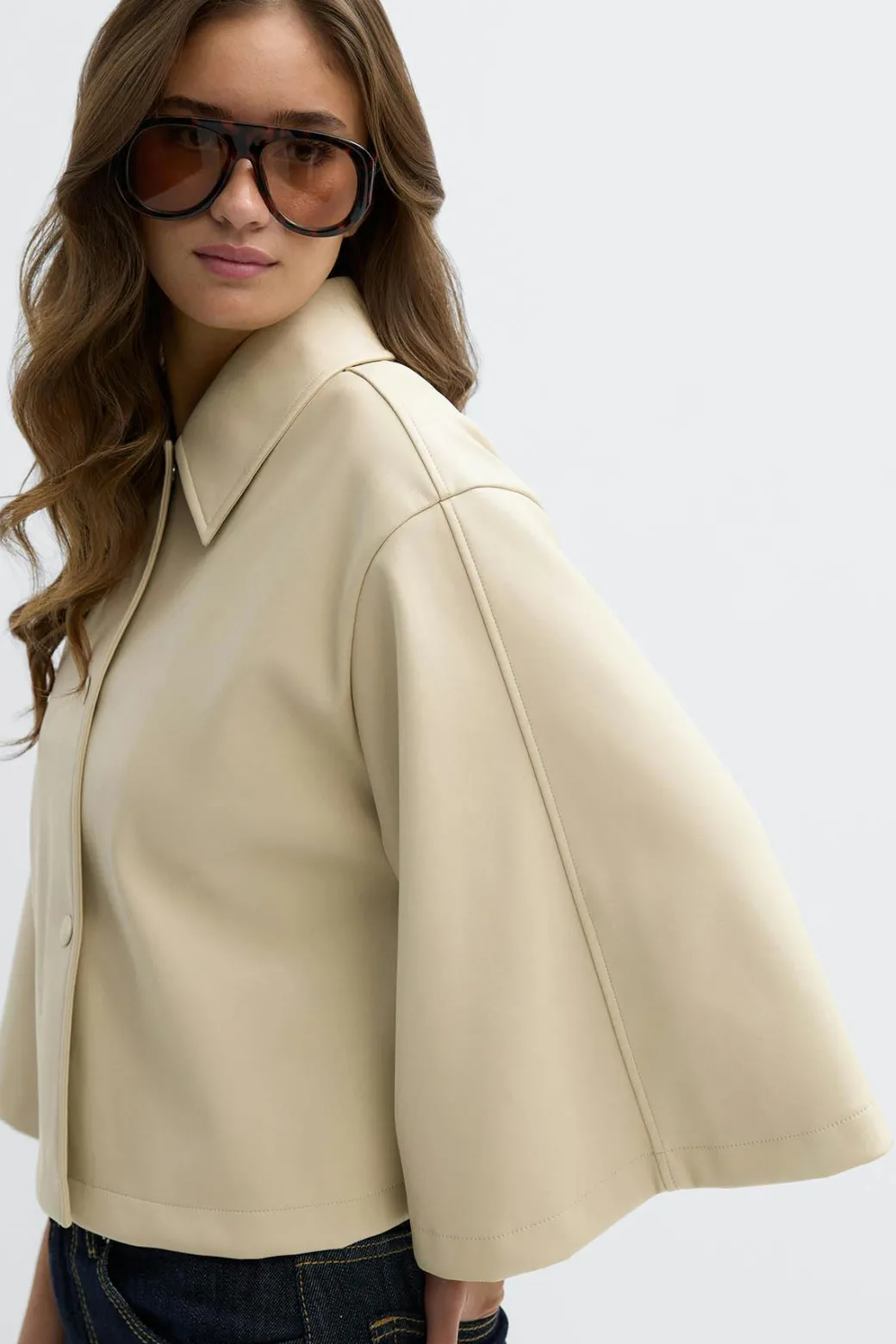 Pu cape jacket