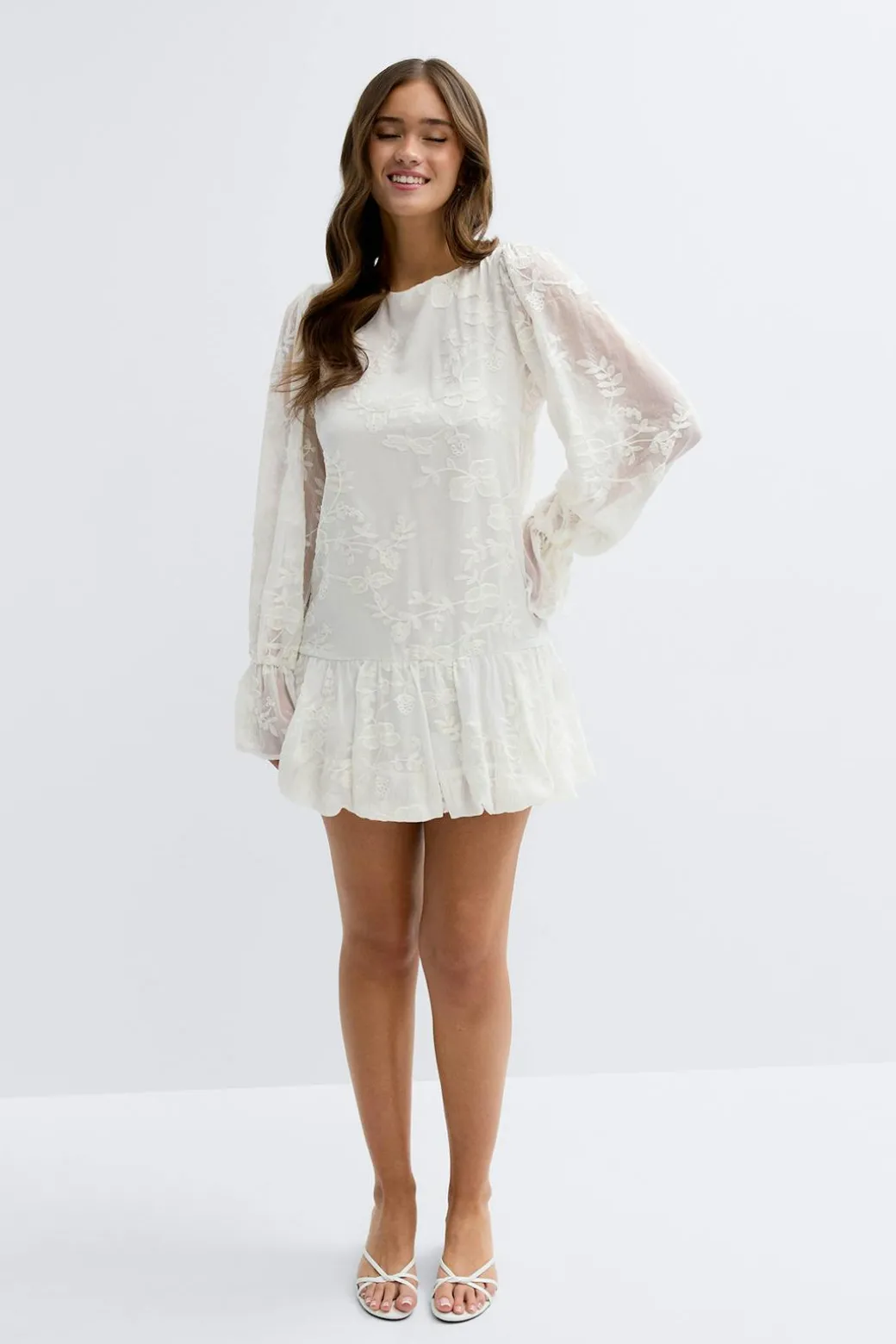 Puff sleeve mini dress
