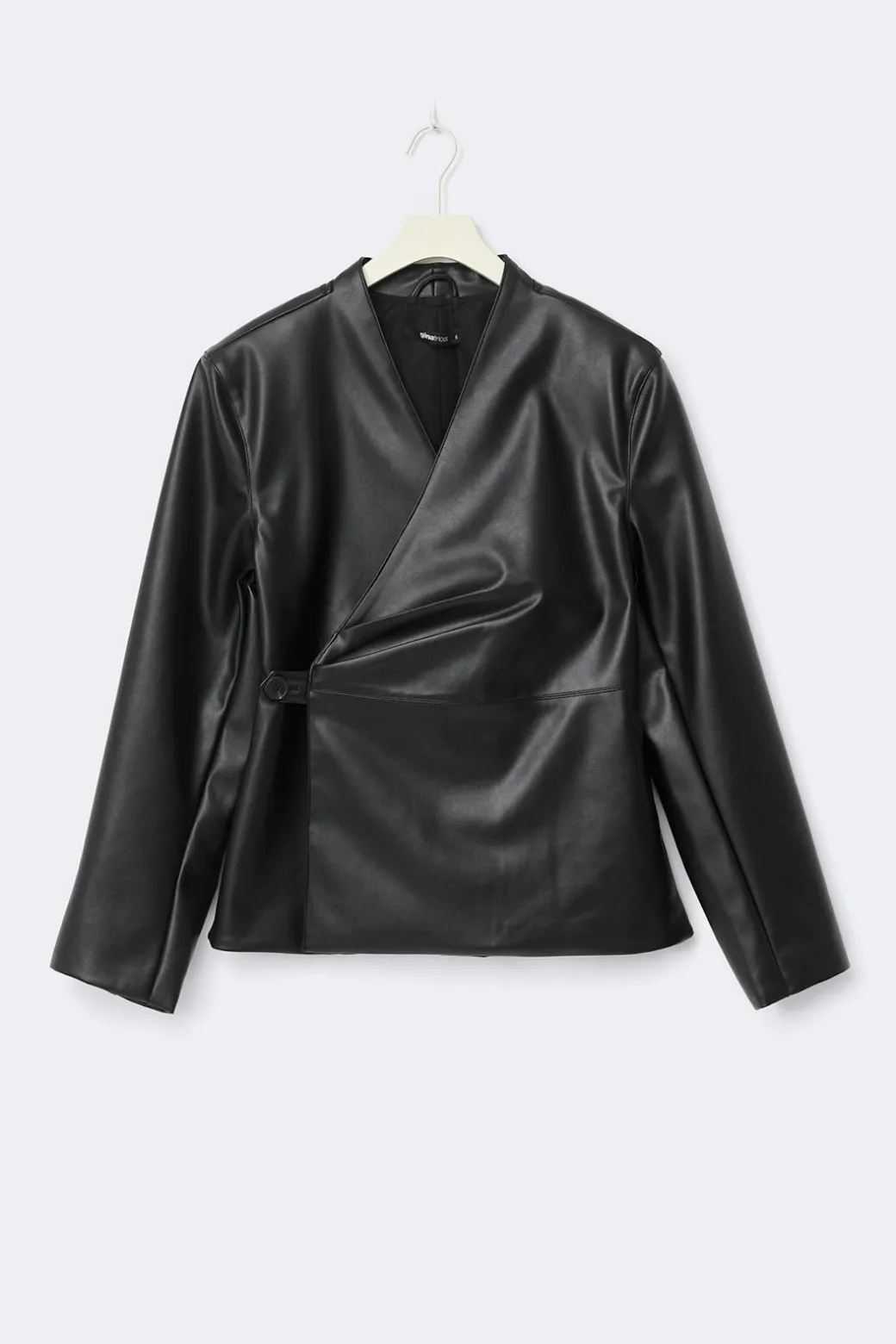 Pu wrap blazer
