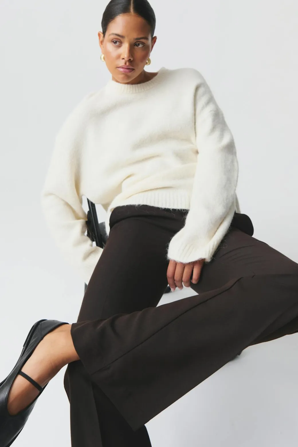 Relaxed bootcut trousers
