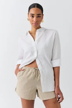Relaxed linen blend shorts