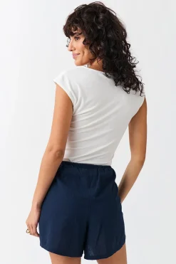 Relaxed linen blend shorts