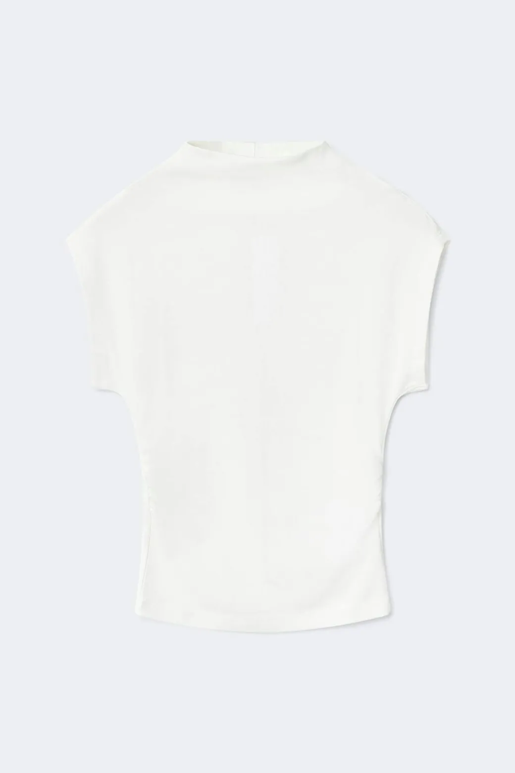 Ruched funnel neck top
