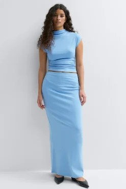 Ruched maxi skirt