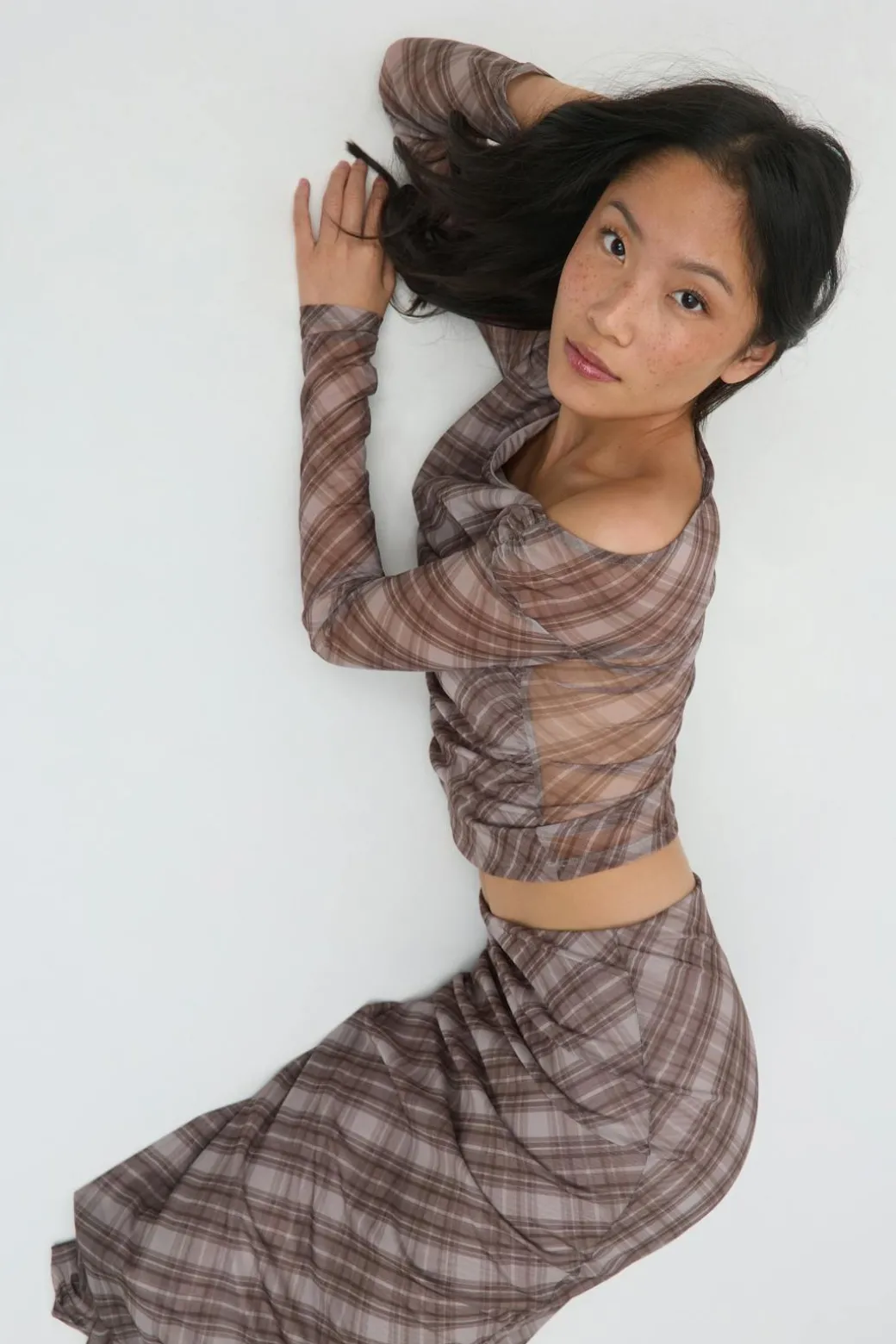 Ruched mesh top